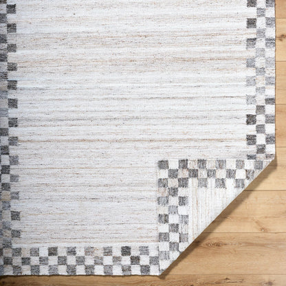 Cusco CUS-2301 Indoor/Outdoor Rug by Surya in ivory, taupe, charcoal, beige. Made from face: 100% polyester, warp: 100% recycled pet yarn in a unique style.