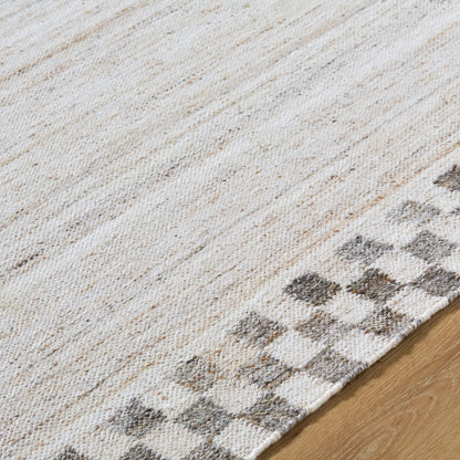 Cusco CUS-2301 Indoor/Outdoor Rug by Surya in ivory, taupe, charcoal, beige. Made from face: 100% polyester, warp: 100% recycled pet yarn in a unique style.