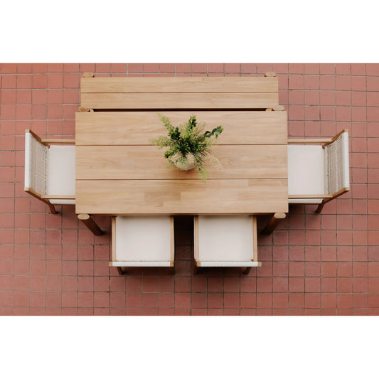 Tempo Outdoor Bench by Moe's Home Collection. Made from solid teak in a modern style.
