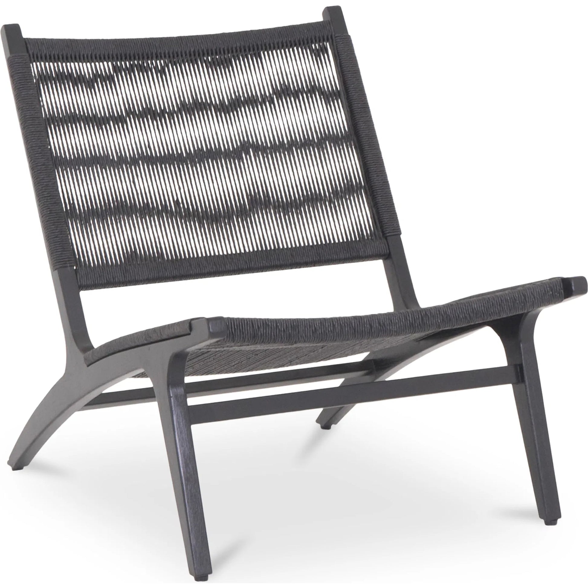 Palma Outdoor Lounge Chair by Moe's Home Collection. Made from solid teak frame, synthetic rattan in a rustic style.