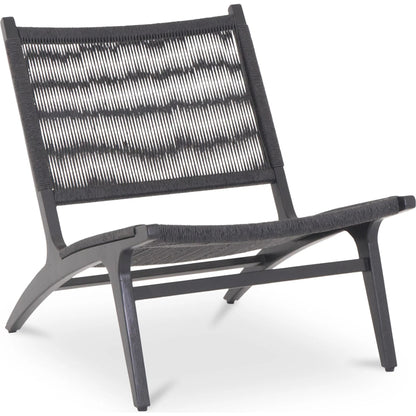 Palma Outdoor Lounge Chair by Moe's Home Collection. Made from solid teak frame, synthetic rattan in a rustic style.