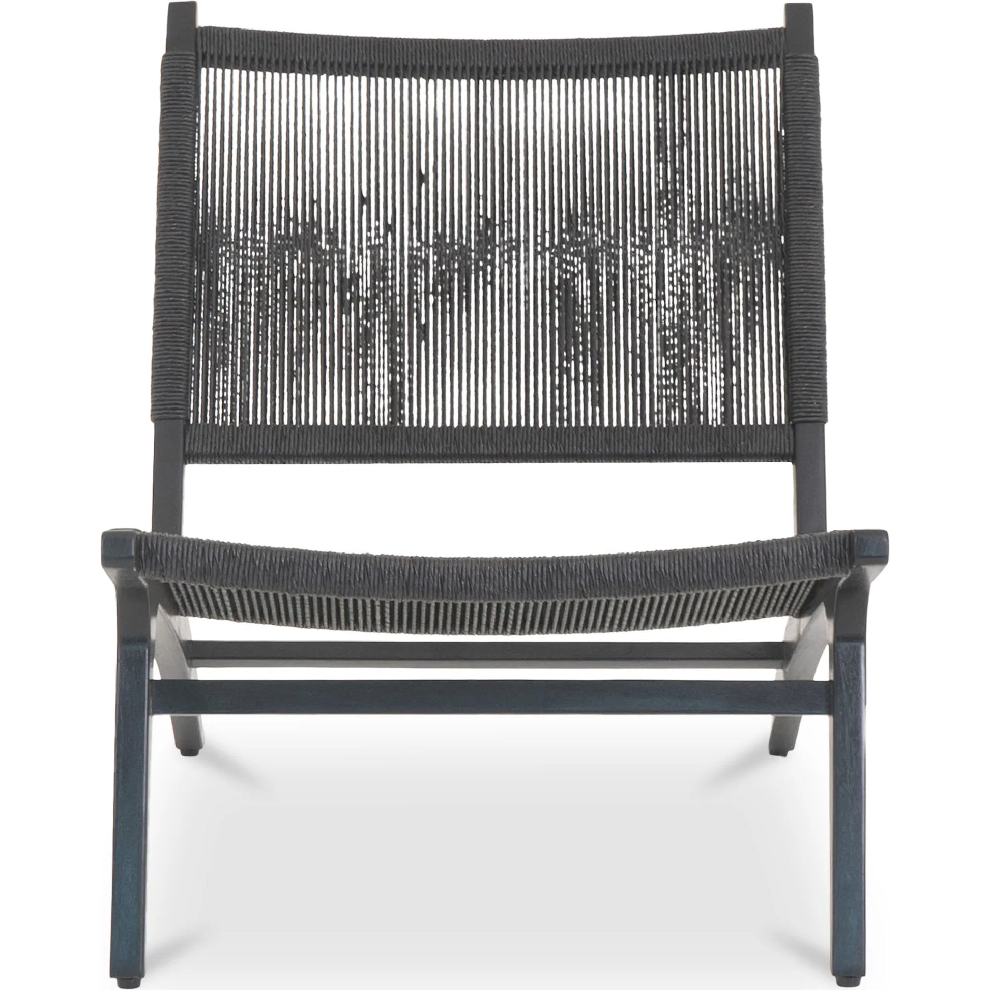 Palma Outdoor Lounge Chair by Moe's Home Collection. Made from solid teak frame, synthetic rattan in a rustic style.
