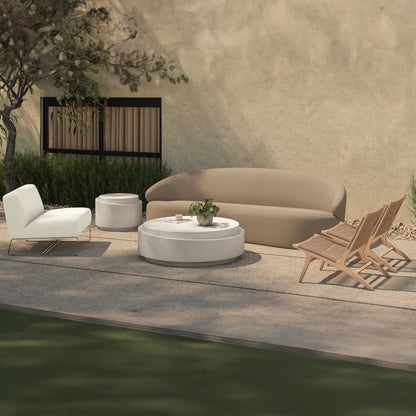 Palma Outdoor Lounge Chair by Moe's Home Collection. Made from solid teak frame, synthetic rattan in a rustic style.