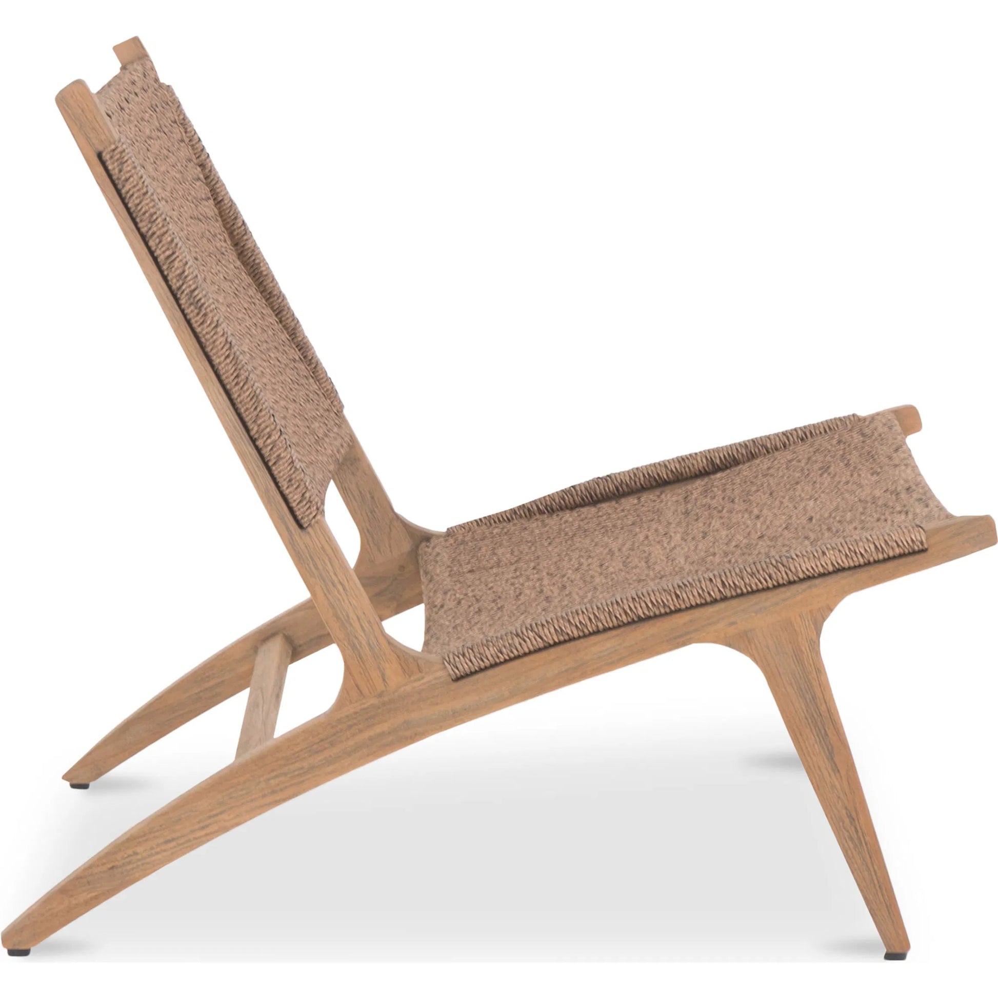 Palma Outdoor Lounge Chair by Moe's Home Collection. Made from solid teak frame, synthetic rattan in a rustic style.