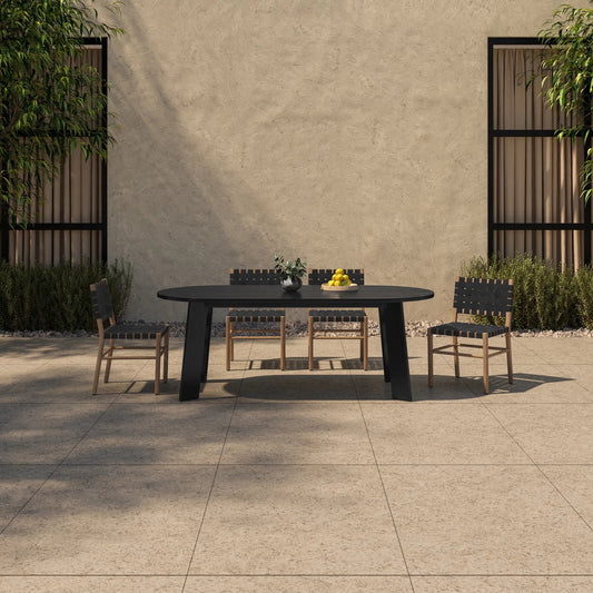 Delta Oval Outdoor Dining Table by Moe's Home Collection. Made from solid teak in a unique style.