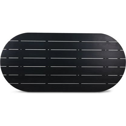 Delta Oval Outdoor Dining Table by Moe's Home Collection. Made from solid teak in a transitional style.