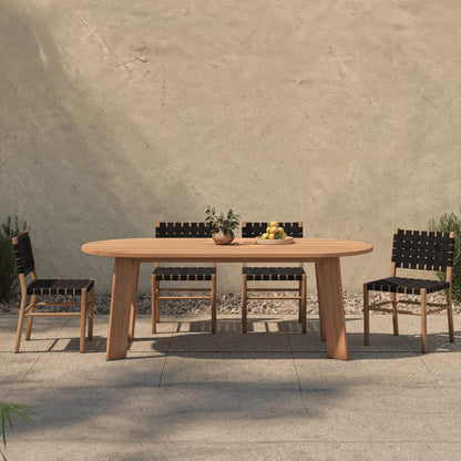 Delta Oval Outdoor Dining Table by Moe's Home Collection. Made from solid teak in a transitional style.