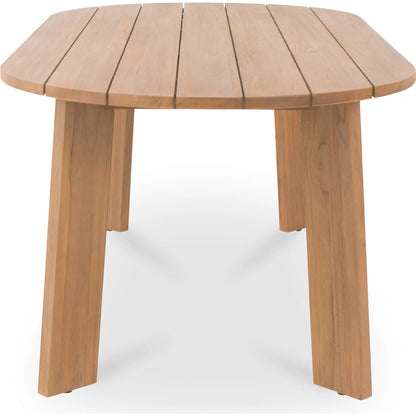 Delta Oval Outdoor Dining Table by Moe's Home Collection. Made from solid teak in a transitional style.