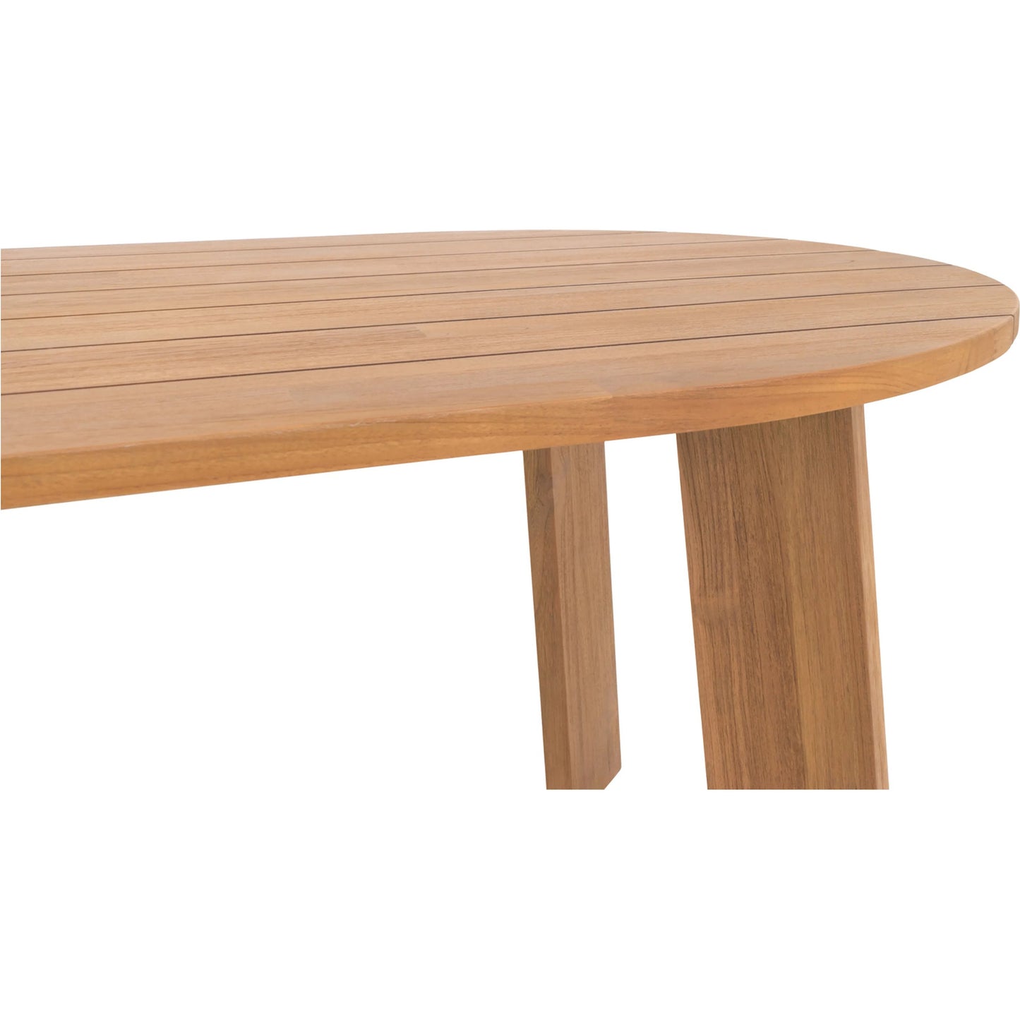 013 SI-2367966 | Closeup | Delta Oval Outdoor Dining Table by Moe's Home Collection in natural. Made from solid teak in a transitional style.