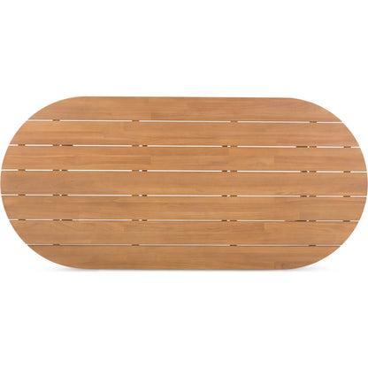Delta Oval Outdoor Dining Table by Moe's Home Collection. Made from solid teak in a transitional style.