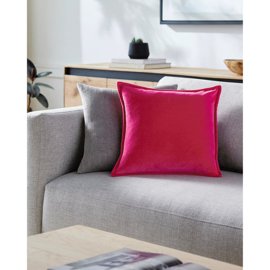 Cotton Velvet Pillow - 20407 by Surya in rose. Made from front: 100% cotton, back: 100% cotton in a modern style.