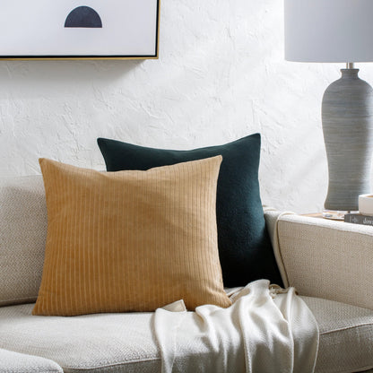 Cotton Velvet Stripes Pillow - 481617 by Surya. Made from front: 100% cotton, back: 100% cotton in a modern style.