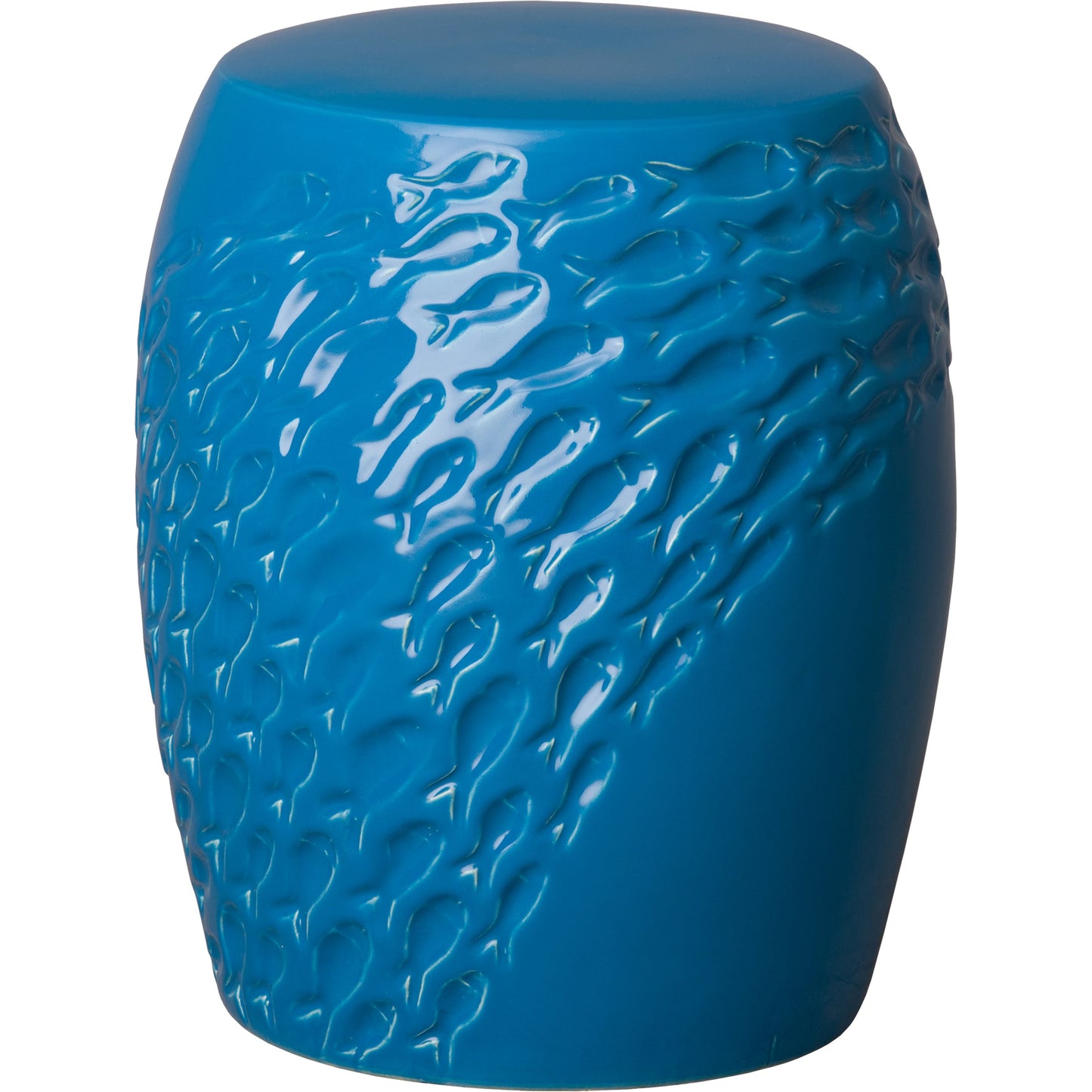 001 SI-2082234 | Primary Silo | Fish Stool by Emissary in turquoise and glossy glaze. Made from ceramic in a modern style.