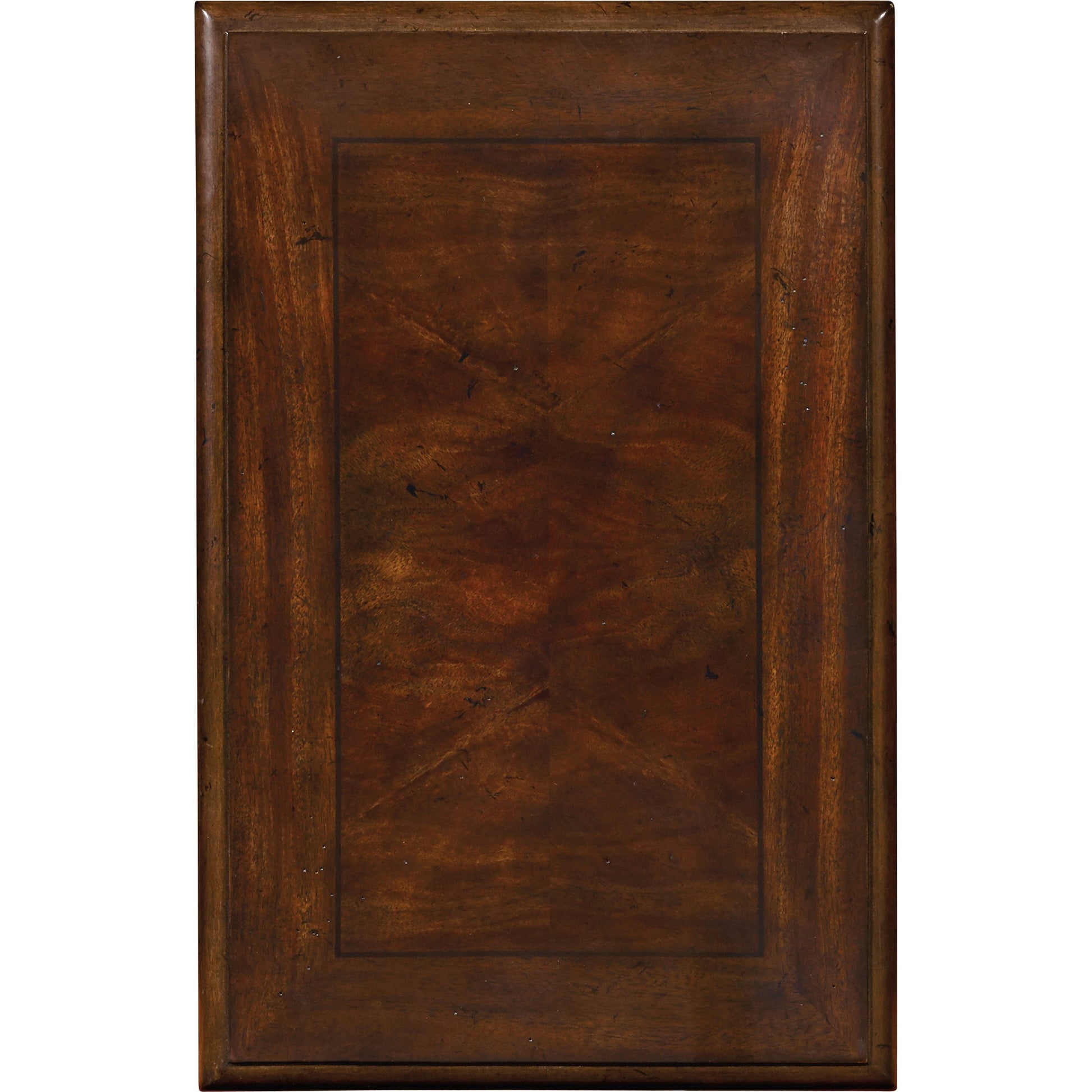Leesburg Chairside Chest by Hooker Furniture in mahogany. Made from grain, swirl mahogany, ebony veneers in a traditional style.