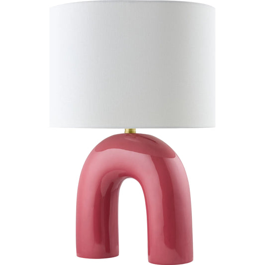 Calvert Accent Table Lamp by Livabliss in hand painted. Made from ceramic, linen, polyester, iron in a unique style.
