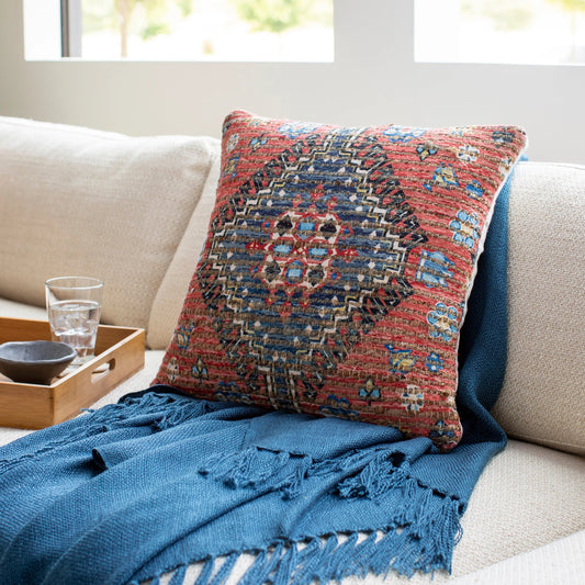 Coventry Pillow - 20641 by Livabliss in ivory, red. Made from 65% jute, 25% polyester, 10% cotton, 100% cotton in a eclectic & global style.