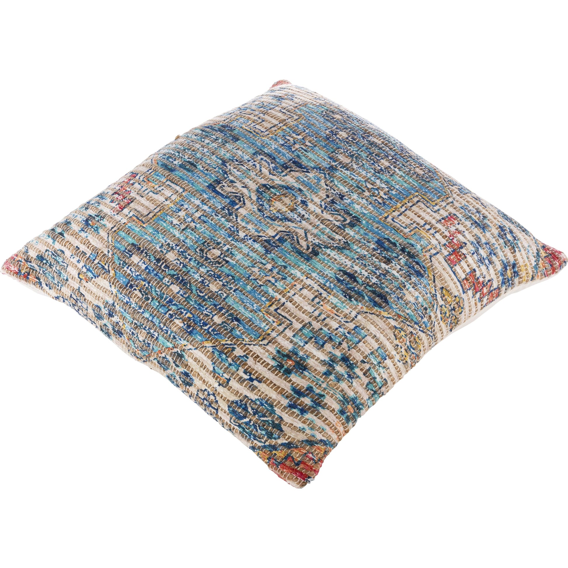 Coventry Pillow - 24208 by Livabliss in aqua, beige. Made from 65% jute, 25% polyester, 10% cotton, 100% cotton in a eclectic & global style.