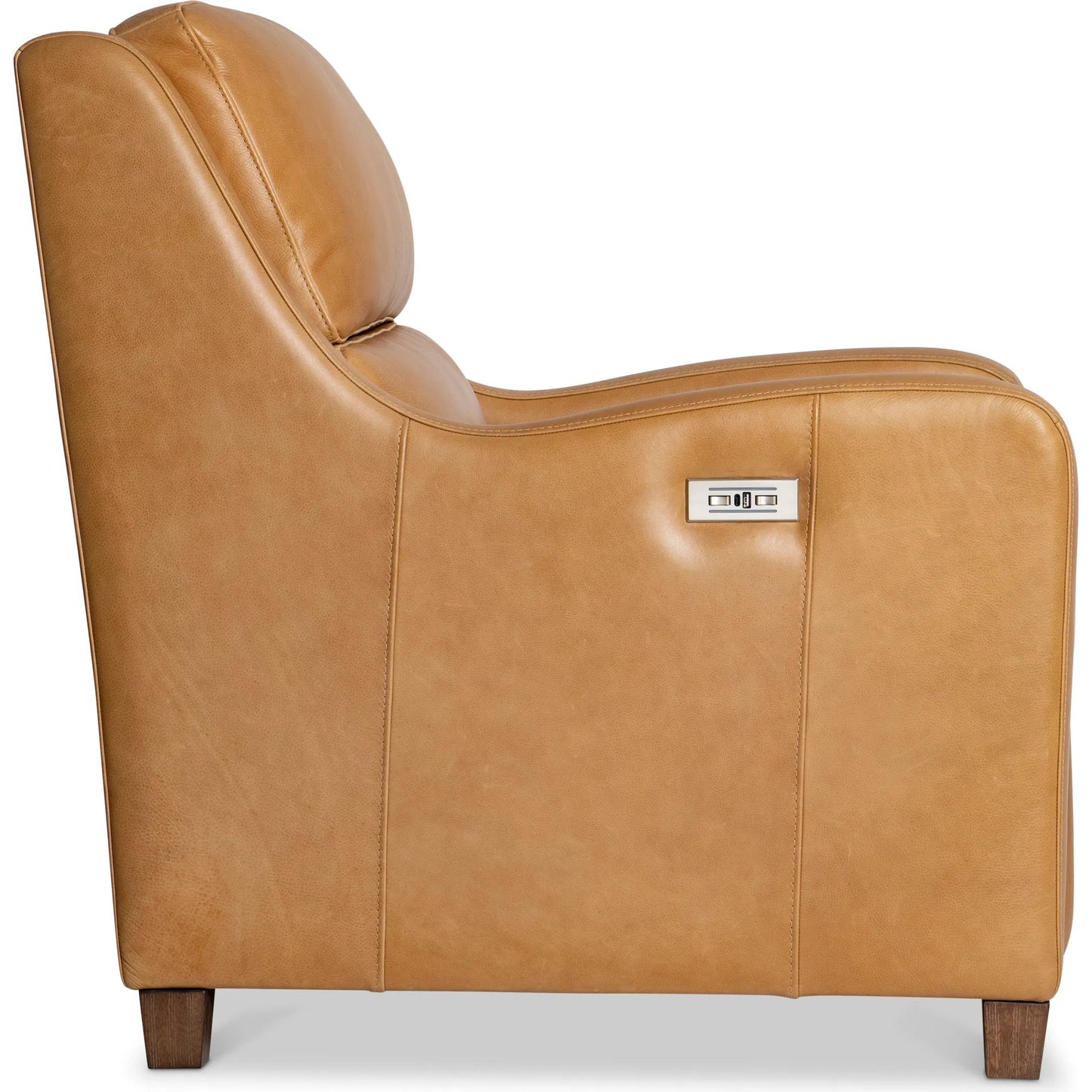004 SI-2524013 | Additional Silo | Dillon Leather Recliner by Bernhardt in beige, tan. Made from leather in a traditional style.
