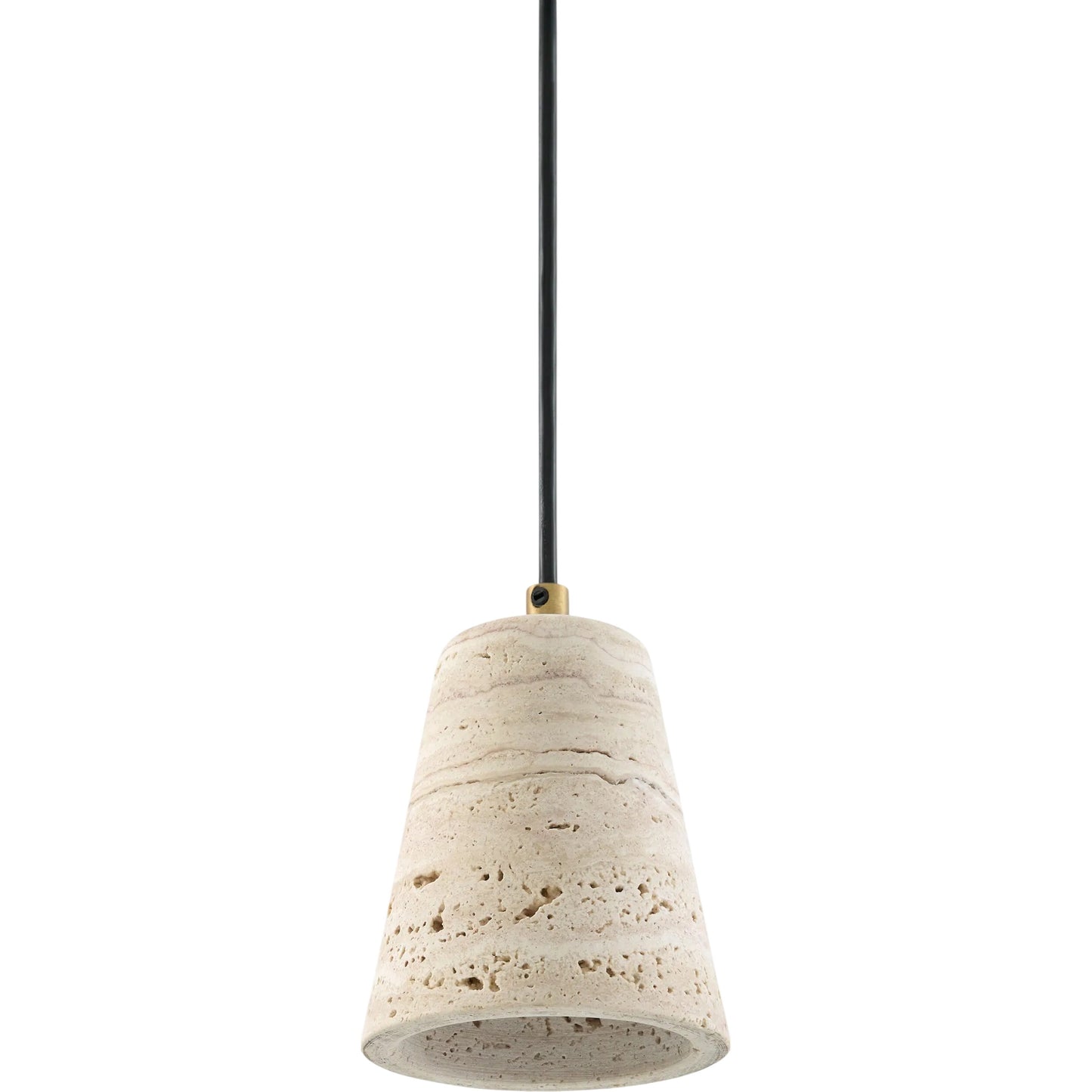 000 SI-2460411 | Primary Silo | Cavertine Pendant by Surya in plated metallic - brass, natural yellow. Made from iron, travertine in a unique style.