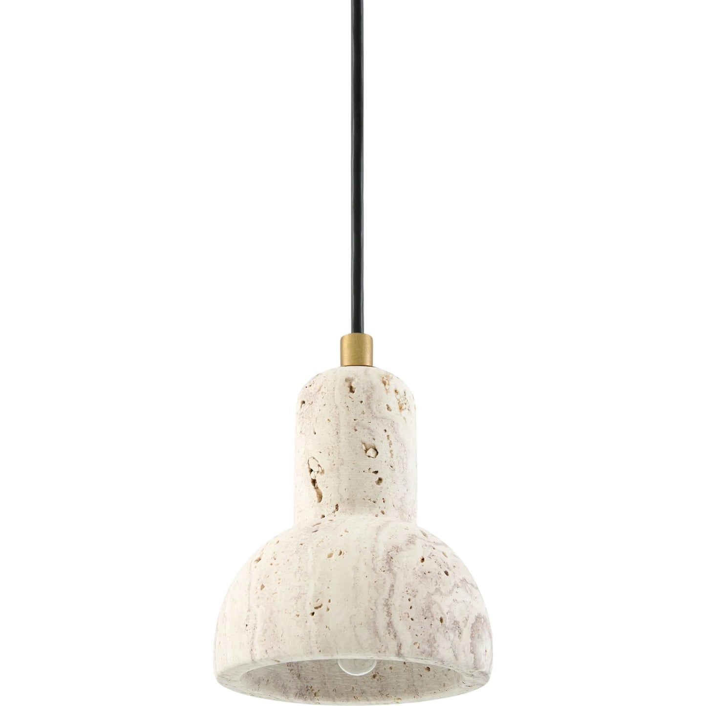 000 SI-2460413 | Primary Silo | Cavertine Pendant by Surya in plated metallic - brass, natural yellow. Made from iron, travertine in a unique style.
