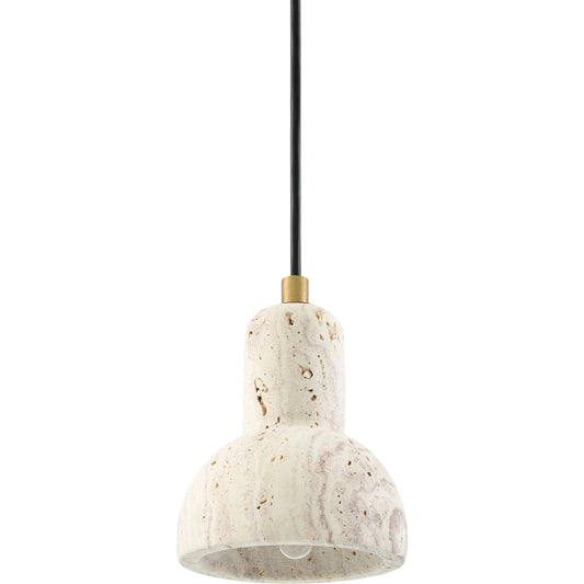 000 SI-2460413 | Primary Silo | Cavertine Pendant by Surya in plated metallic - brass, natural yellow. Made from iron, travertine in a unique style.