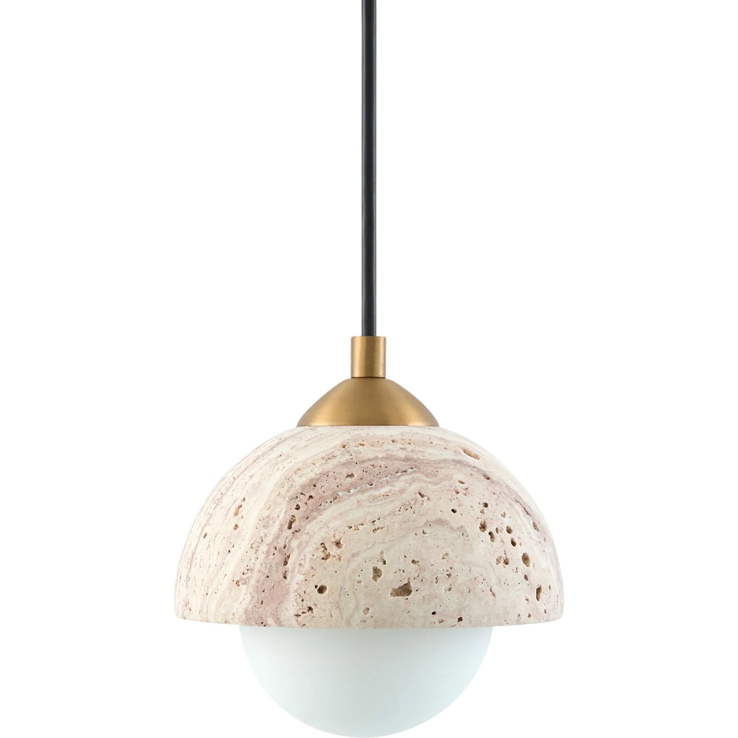 000 SI-2460415 | Primary Silo | Cavertine Pendant by Surya in plated metallic - brass, natural yellow. Made from iron, travertine in a unique style.