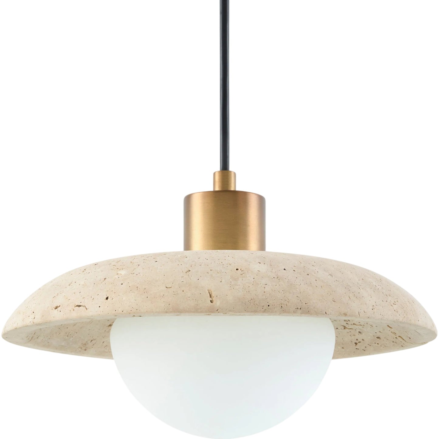 000 SI-2460416 | Primary Silo | Cavertine Pendant by Surya in plated metallic - brass, natural yellow. Made from iron, travertine in a unique style.