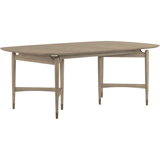 Finn Rectangular Dining Table by A.R.T. Furniture in tawny. Made from parawood solids, elm veneer, metal in a modern style.