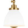 Matte White, Burnished Brass