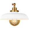 Matte White, Burnished Brass