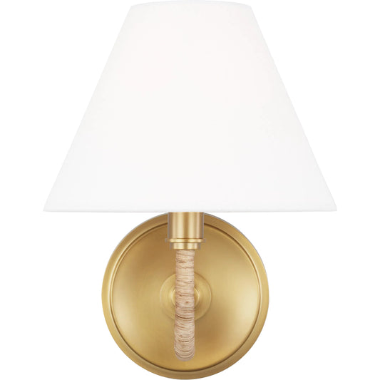 Laguna Single Sconce by Visual Comfort & Co. in burnished brass. Made from steel in a unique style.
