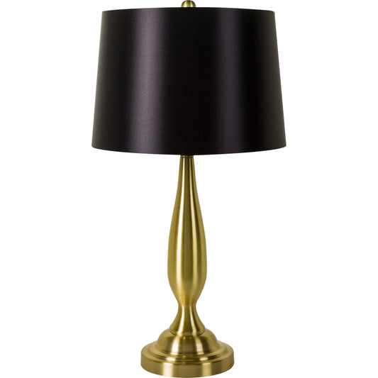 Crawford - 31030 by Livabliss in body: metallic - brass, base: metallic - brass, shade: black, finial: metallic - brass, harp: metallic - brass, cord: translucent and brushedbrushedplated. Made from shade (outside): faux 