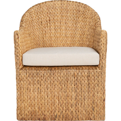 McPherson Water Hyacinth Chair by HedgeApple Essentials in natural, beige. Made from linen (100% polyester) in a cottage & farmhouse style.