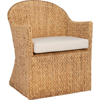 McPherson Water Hyacinth Chair by HedgeApple Essentials in natural, beige. Made from linen (100% polyester) in a cottage & farmhouse style.