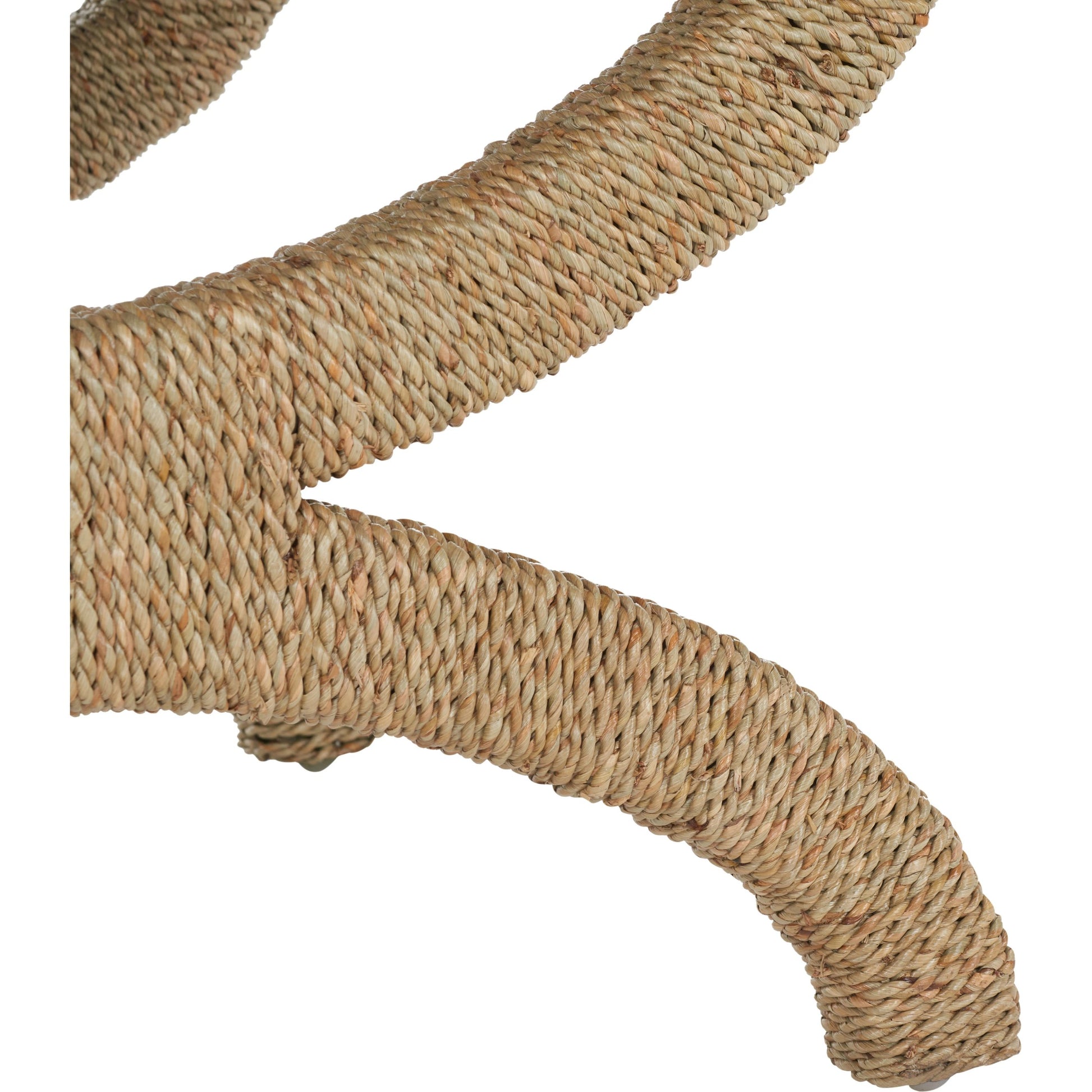 Aikan Woven Sea Grass Ottoman by Safavieh in natural, beige. Made from mahogany wood, linen (100% polyester), abaca, seagrass in a modern style.