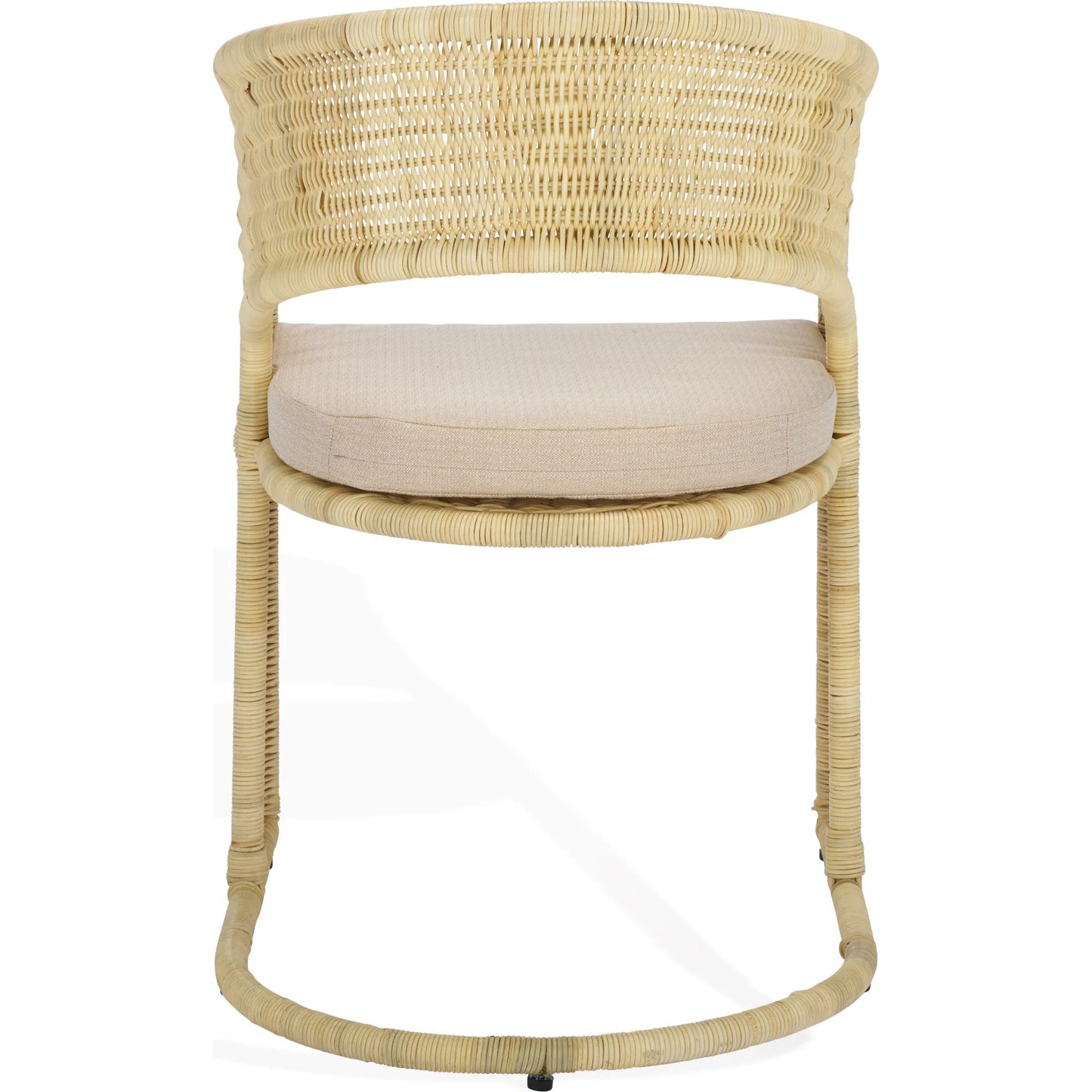 001 SI-2453927 | Additional Silo | Lees Rattan Dining Chair by HedgeApple Essentials in natural, white. Made from rattan, iron, performance linen (100% polyester), foam (eon white d23) in a rustic style.