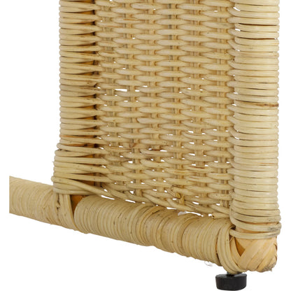 Lees Rattan Dining Chair by HedgeApple Essentials in natural, white. Made from rattan, iron, performance linen (100% polyester), foam (eon white d23) in a rustic style.