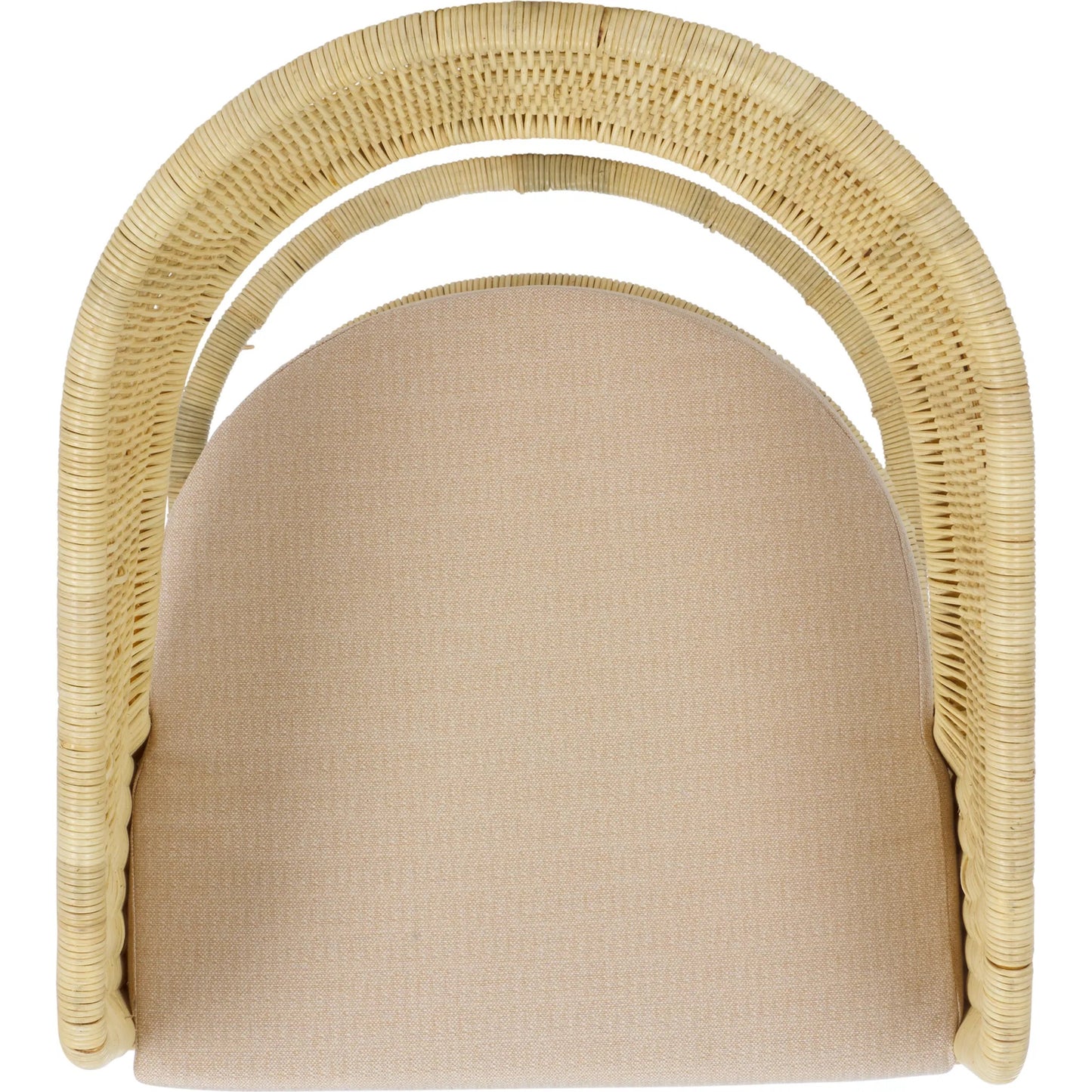 009 SI-2453927 | Additional Silo | Lees Rattan Dining Chair by HedgeApple Essentials in natural, white. Made from rattan, iron, performance linen (100% polyester), foam (eon white d23) in a rustic style.