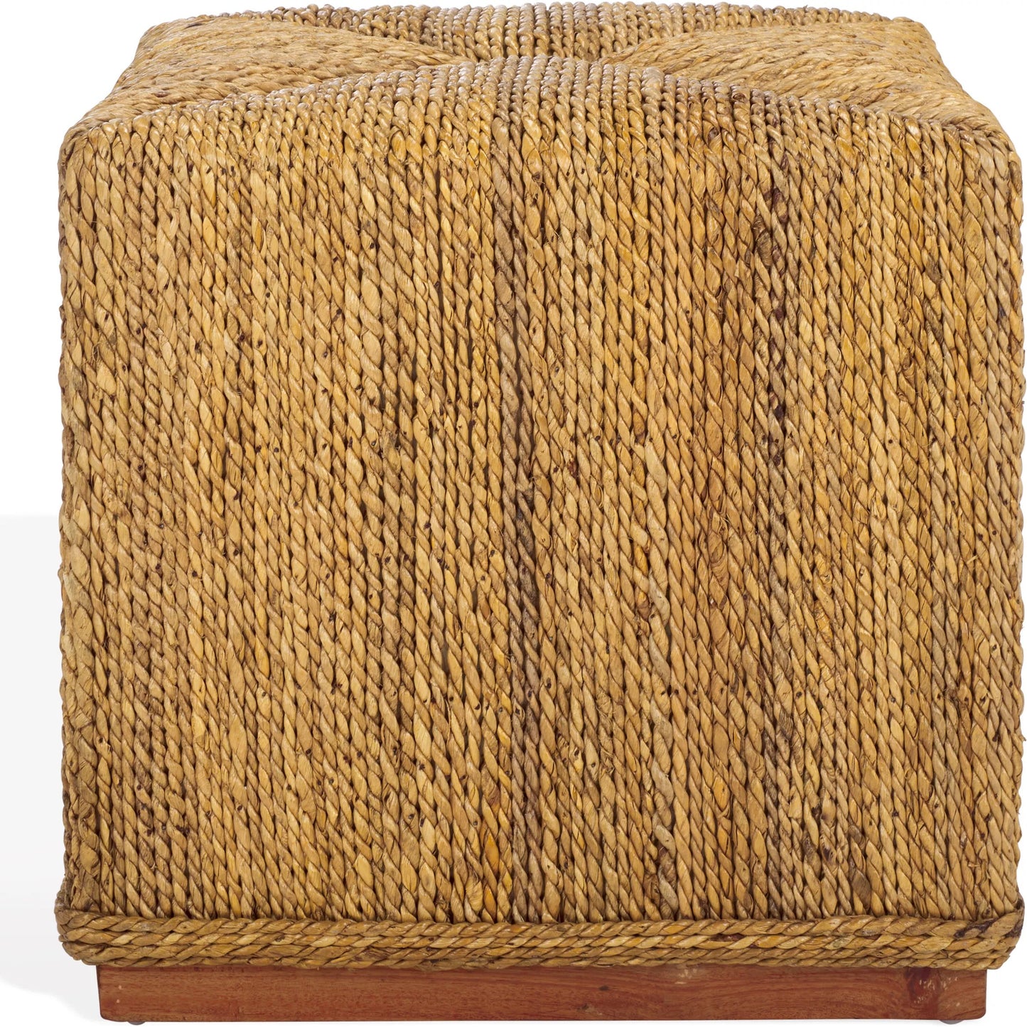 002 SI-2453929 | Additional Silo | Broome Woven Abaca Ottoman by HedgeApple Essentials in natural. Made from mahogany, abaca in a rustic style.