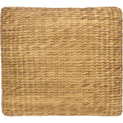 Wibaux Waterhyacinth Stool by HedgeApple Essentials in natural. Made from mahogany wood, abaca in a rustic style.