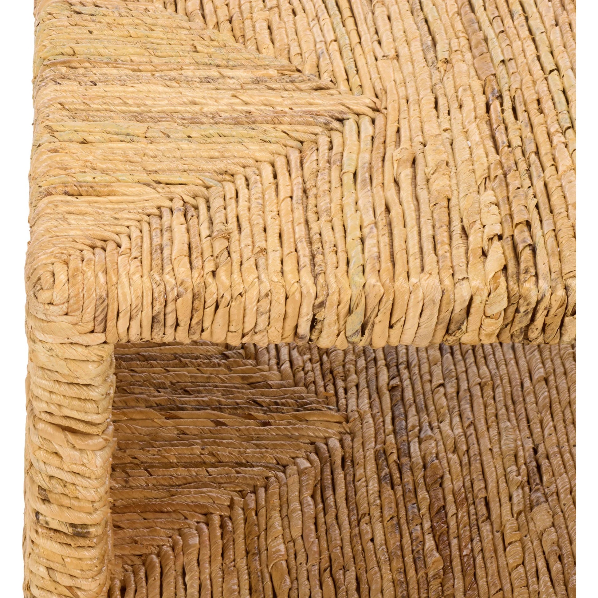 Sedgwick Abaca Accent Table by HedgeApple Essentials in natural. Made from mahogany wood, plywood, woven abaca in a unique style.