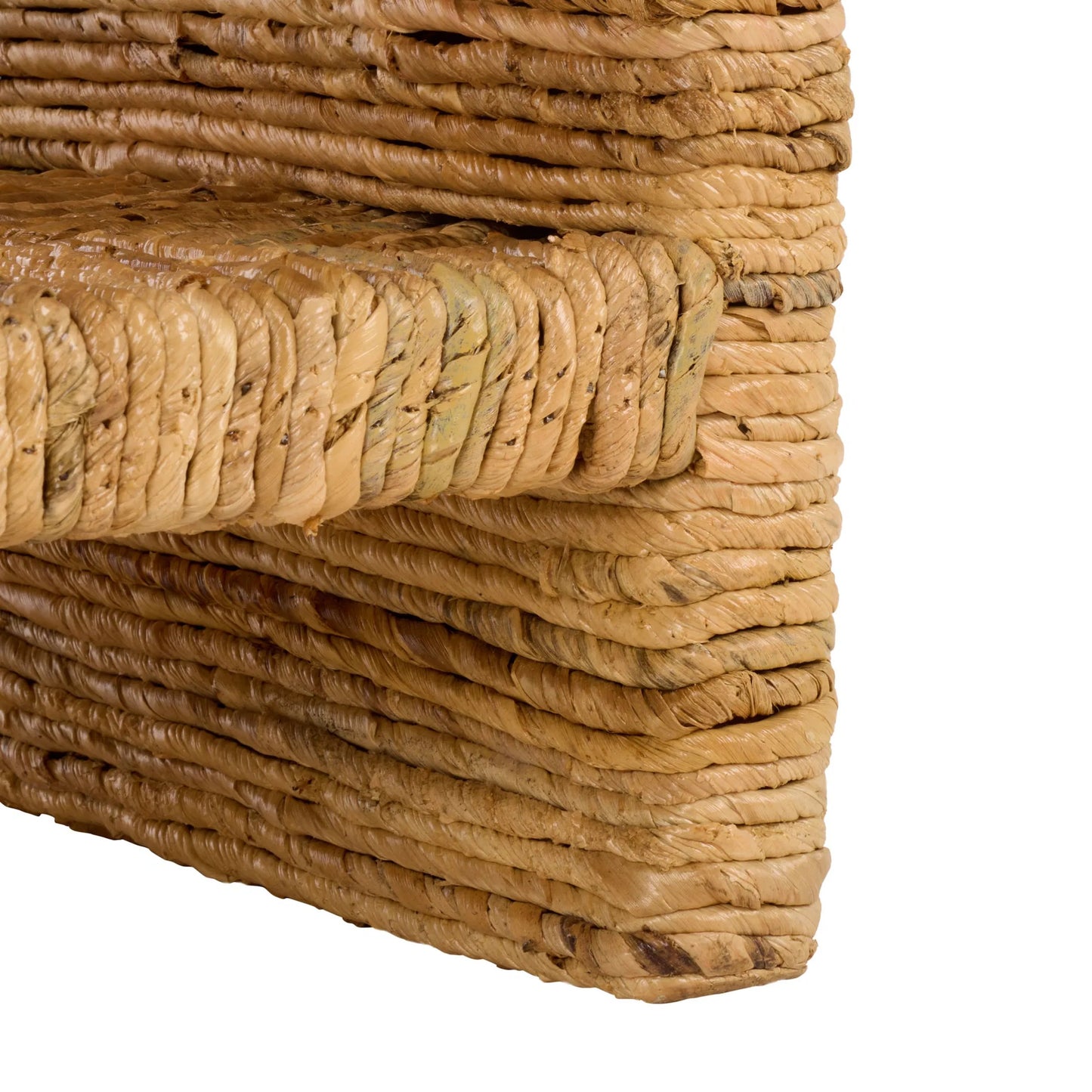 005 SI-2629829 | Closeup | Sedgwick Abaca Accent Table by HedgeApple Essentials in natural. Made from mahogany wood, plywood, woven abaca in a unique style.