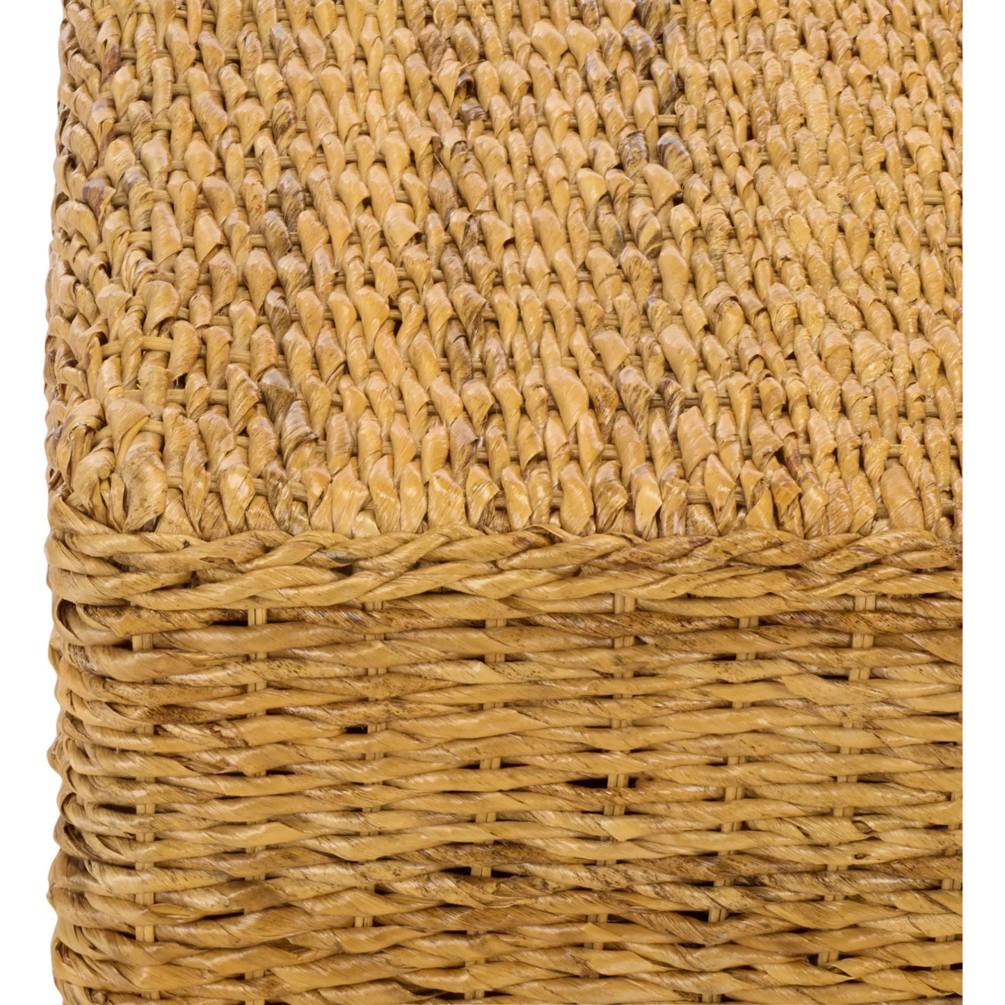003 SI-2629830 | Closeup | Blount Abaca Square Coffee Table by HedgeApple Essentials in natural. Made from mahogany wood, plywood, woven abaca in a unique style.