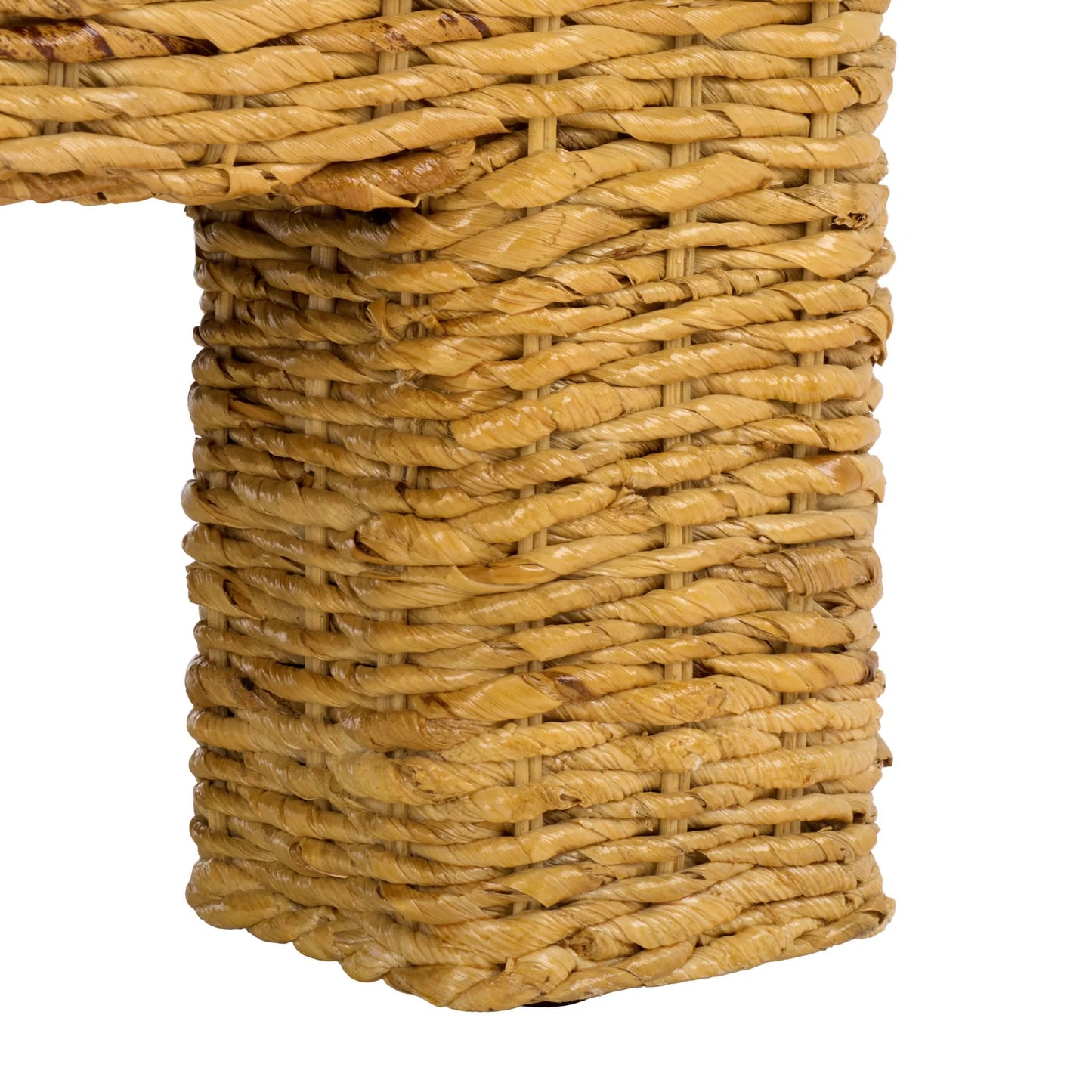 004 SI-2629830 | Closeup | Blount Abaca Square Coffee Table by HedgeApple Essentials in natural. Made from mahogany wood, plywood, woven abaca in a unique style.