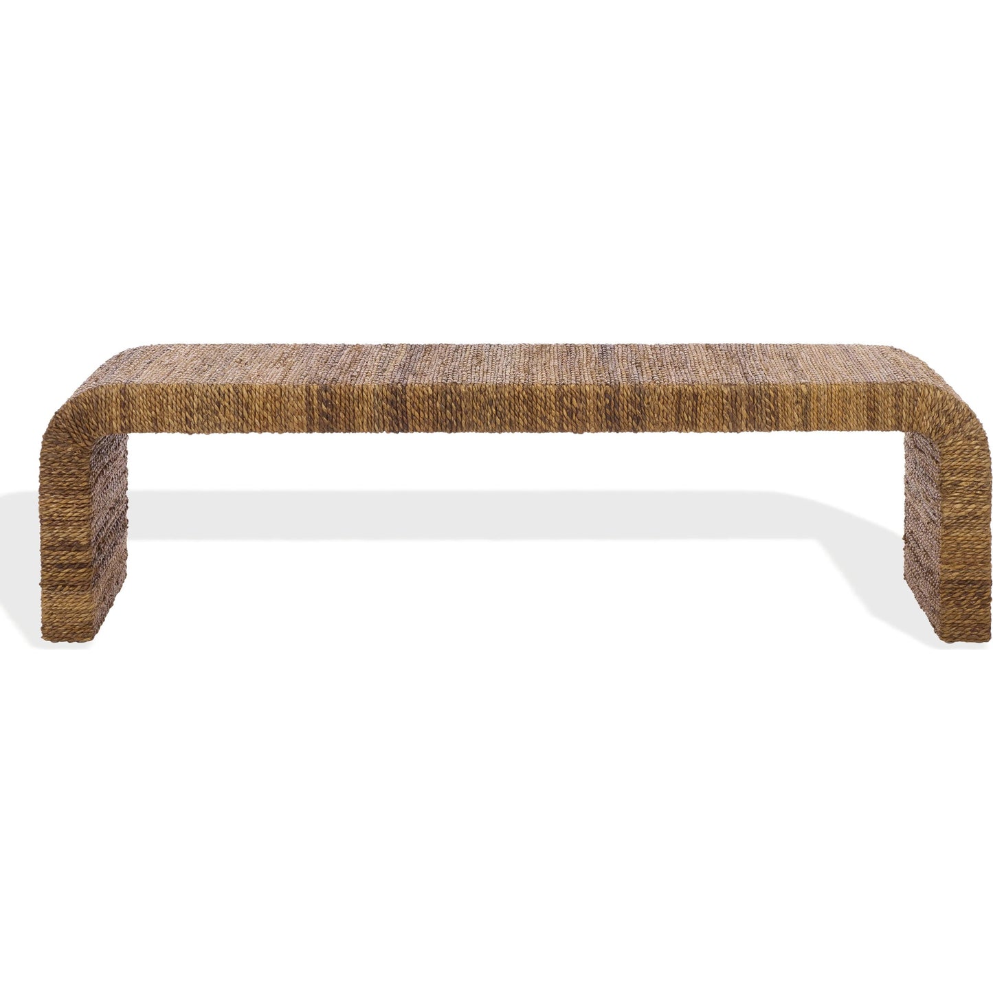 000 SI-2629831 | Additional Silo | Hackberry Woven Abaca Bench by HedgeApple Essentials in natural. Made from mahogany wood, plywood, woven abaca in a unique style.