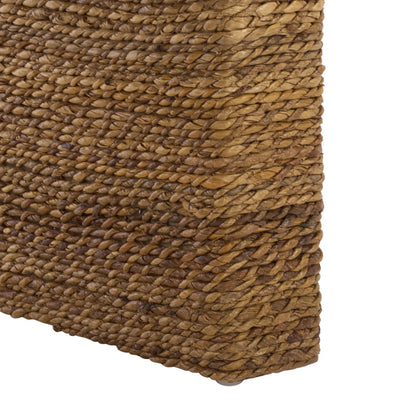 Hackberry Woven Abaca Bench by HedgeApple Essentials in natural. Made from mahogany wood, plywood, woven abaca in a unique style.