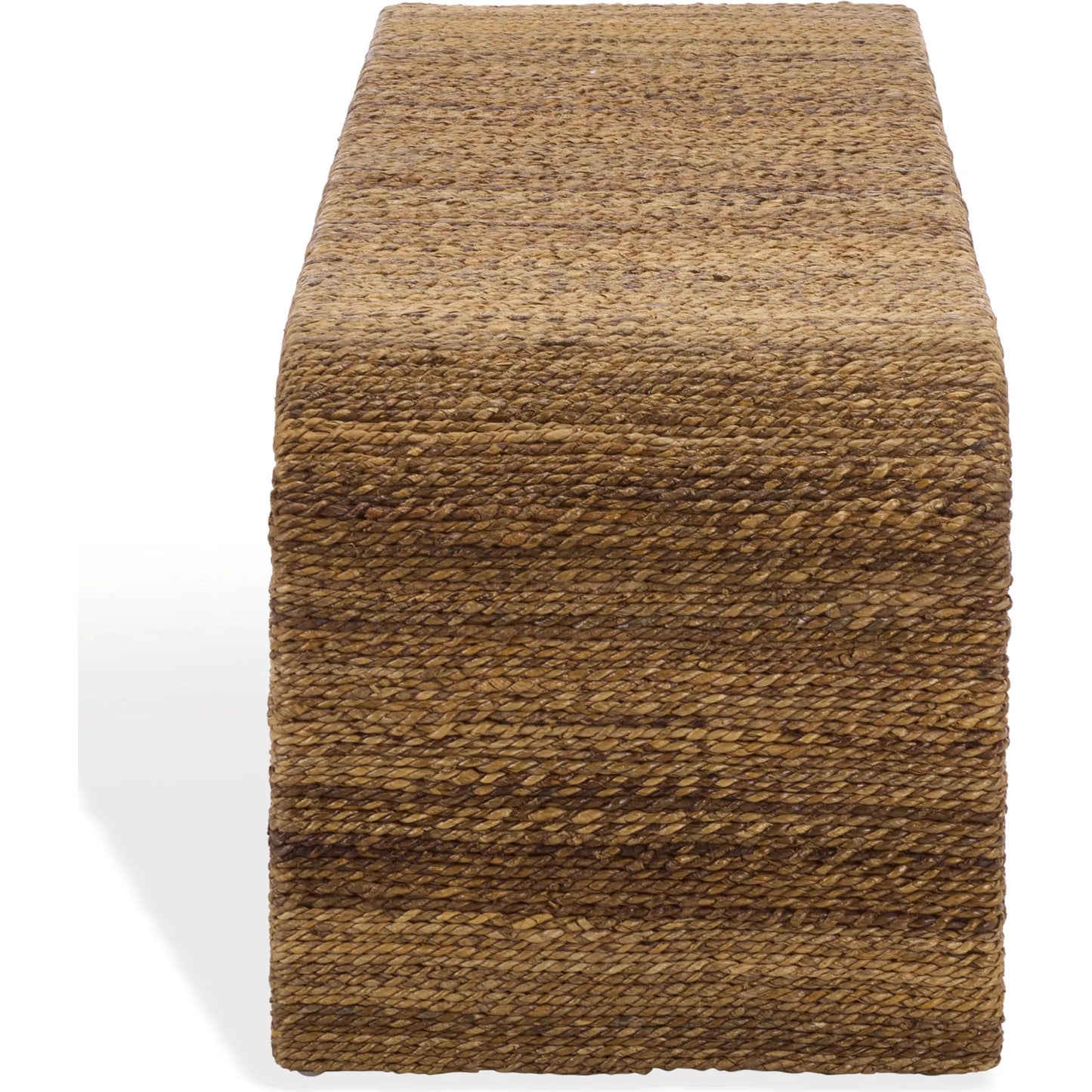 002 SI-2629831 | Additional Silo | Hackberry Woven Abaca Bench by HedgeApple Essentials in natural. Made from mahogany wood, plywood, woven abaca in a unique style.