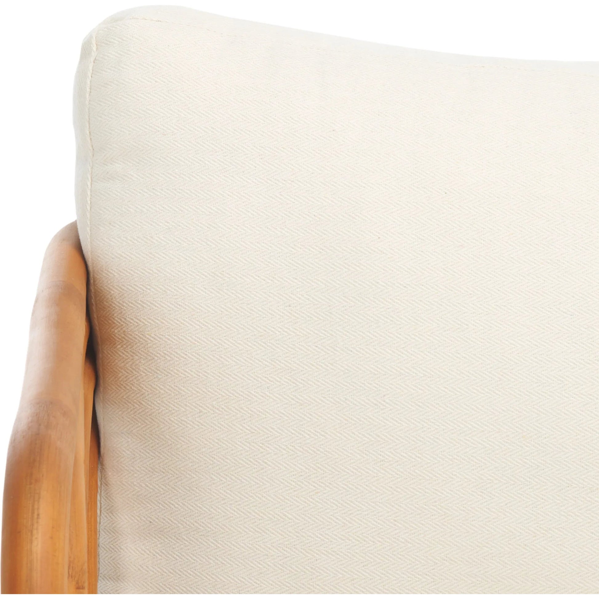Ballard Rattan Accent Chair by HedgeApple Essentials in natural, white. Made from ratan pole linen (100% polyester) polyurethane foam in a transitional style.