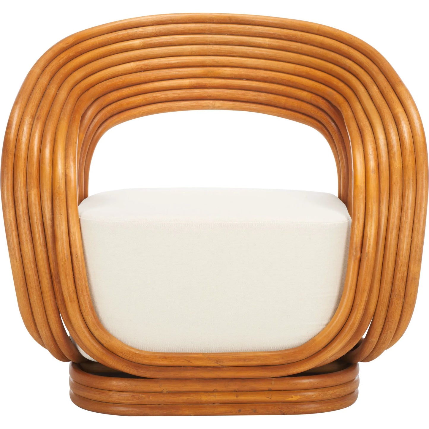 004 SI-2249570 | Additional Silo | Sheridan Rattan Accent Chair by HedgeApple Essentials in natural, white. Made from ratan pole linen (100% polyester) polyurethane foam in a transitional style.