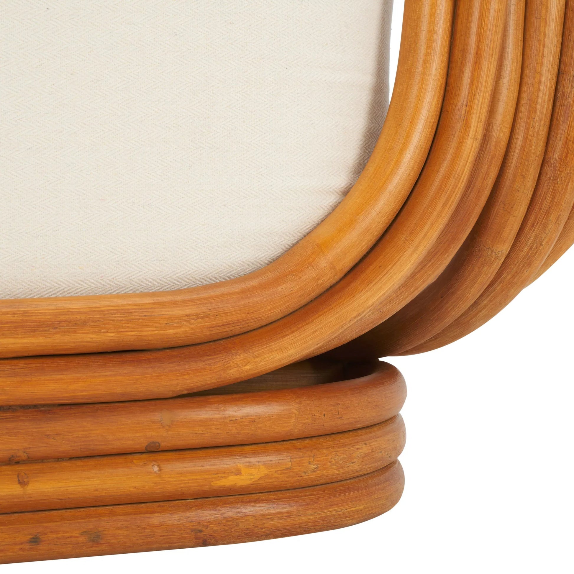 Sheridan Rattan Accent Chair by HedgeApple Essentials in natural, white. Made from ratan pole linen (100% polyester) polyurethane foam in a transitional style.